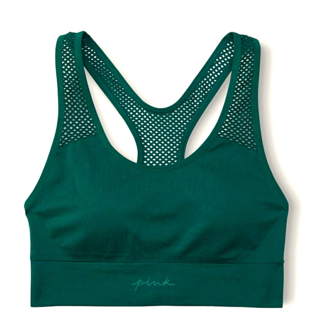 NWT PINK Active Green Sport Bra Sz XL